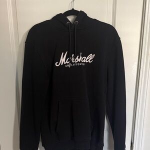Marshall Black Hoodie with White Logo